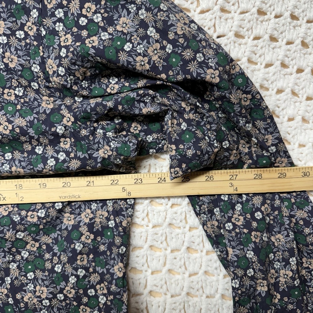 Quieti Mens Shirt L Green Black Floral Long-Sleeve Button Up Cotton Lyocell - Picture 7 of 10